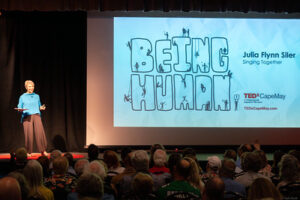 Julia speaking at TedX Cape May in October, 2025